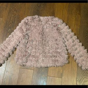 She+Sky Fringe Fur jacket size Large